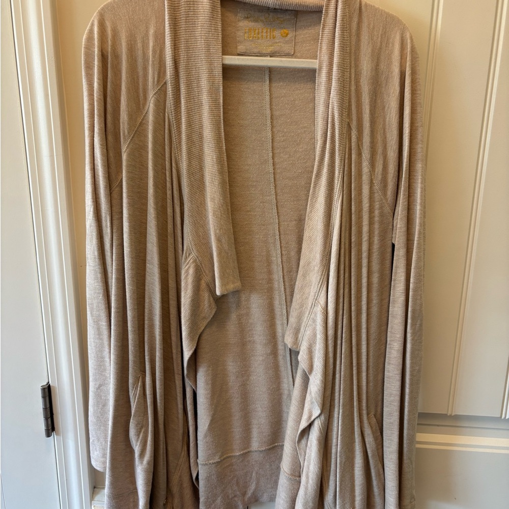 Lilly Pulitzer Tan Luxletic Cardigan - size LARGE